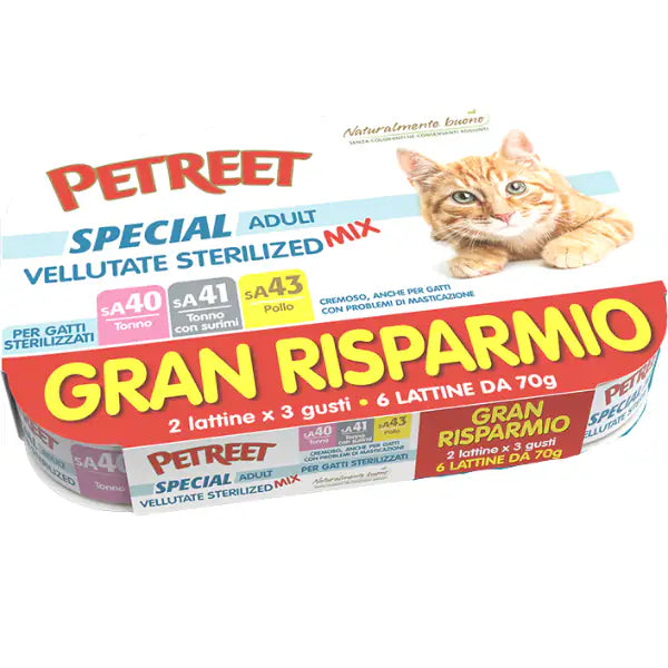 Petreet Vellutate Special Cat Sterilized Maxi Scorta 6x70 gr   bauzaarit.myshopify.com