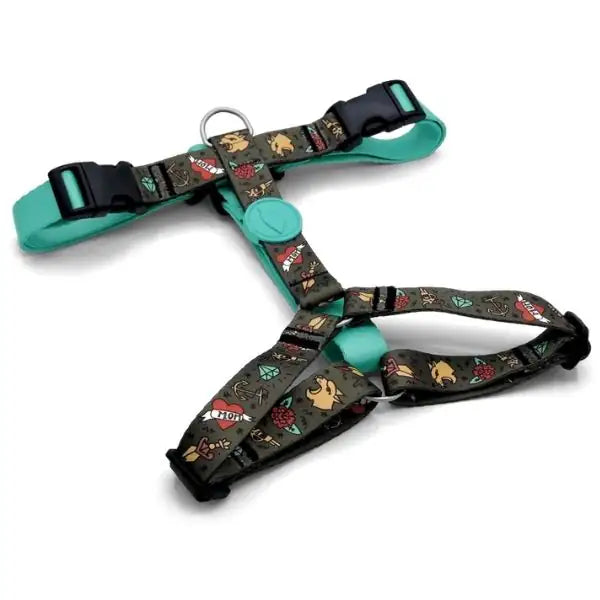 Pettorina ad H regolabile per cani in raso Intense Ink Tank Morso   bauzaarit.myshopify.com