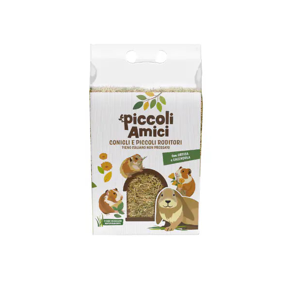 Piccoli Amici Fieno per conigli e piccoli roditori non pressato 500 gr  Fieno con ortica e calendula bauzaarit.myshopify.com
