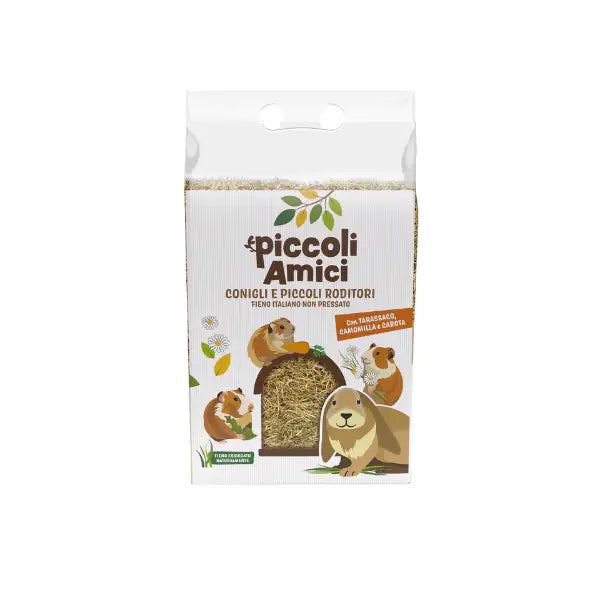 Piccoli Amici Fieno per conigli e piccoli roditori non pressato 500 gr  Fieno con tarassaco, camomilla e carota bauzaarit.myshopify.com