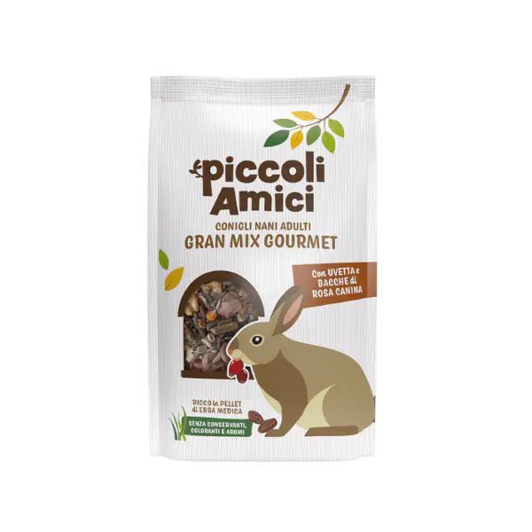 Piccoli Amici Gran Mix Gourmet per Conigli nani adulti  500 gr bauzaarit.myshopify.com
