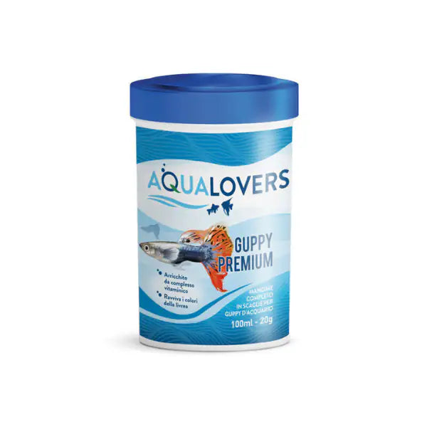 Premium Aqualovers Mangime completo per Guppy d'acquario in scaglie adatto per avannotti  20 gr bauzaarit.myshopify.com
