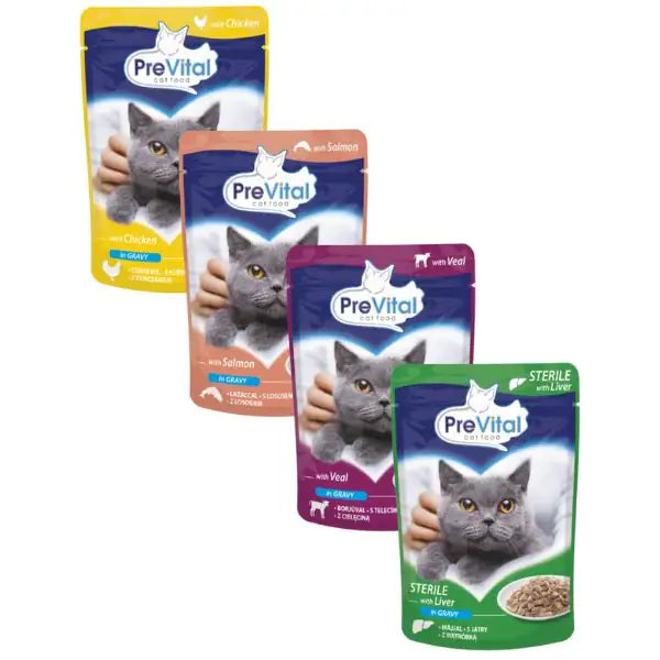 Prevital Cat Food Sterilised Multipack XXL Box 48x100 gr   bauzaarit.myshopify.com