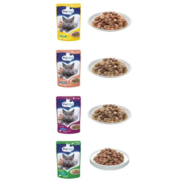 Prevital Cat Food Sterilised Multipack XXL Box 48x100 gr   bauzaarit.myshopify.com