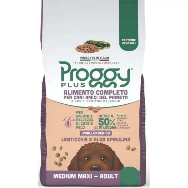 Proggy Plus Ipoallergenico Dog Adult Medium/Maxi Vegetal a base di Lenticchie   bauzaarit.myshopify.com