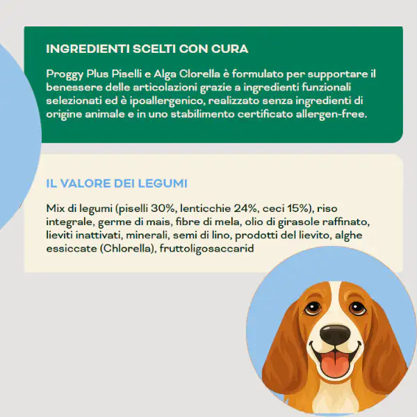 Proggy Plus Ipoallergenico Dog Adult Medium/Maxi Vegetal a base di Piselli   bauzaarit.myshopify.com