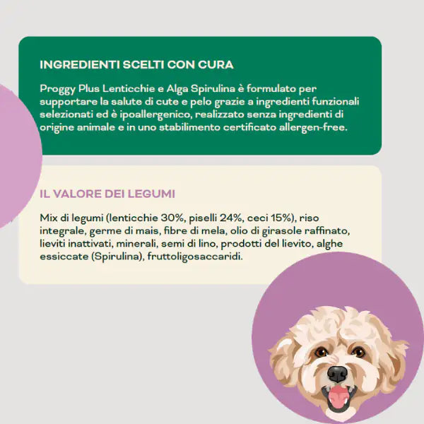 Proggy Plus Ipoallergenico Dog Adult Mini Vegetal a base di Lenticchie   bauzaarit.myshopify.com