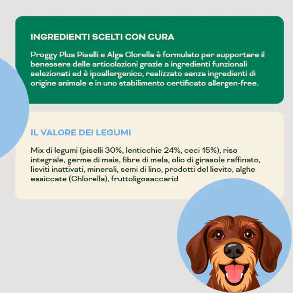 Proggy Plus Ipoallergenico Dog Adult Mini Vegetal a base di Piselli   bauzaarit.myshopify.com