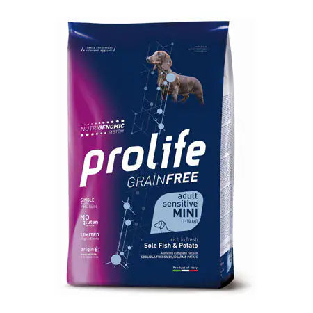 Prolife Grain Free Cane Adult Sensitive Mini Sogliola e Patate  7 kg bauzaarit.myshopify.com