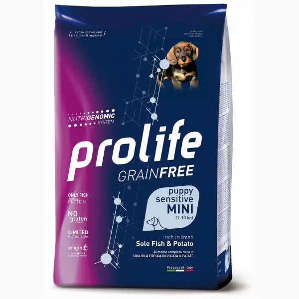 Prolife Grain Free Cane Puppy Sensitive Mini Sogliola e Patate   bauzaarit.myshopify.com