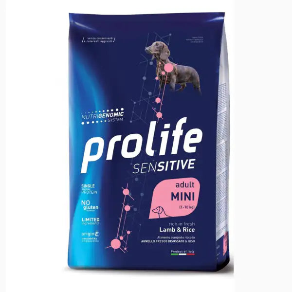 Prolife Sensitive Cane Adult Mini Agnello e Riso  2 kg bauzaarit.myshopify.com