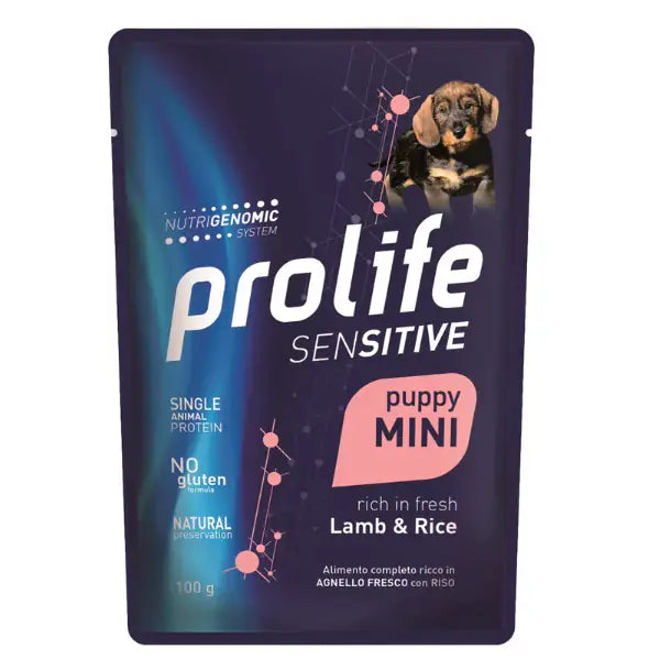 Prolife Sensitive Dog Mini 100 gr  Puppy agnello e riso bauzaarit.myshopify.com