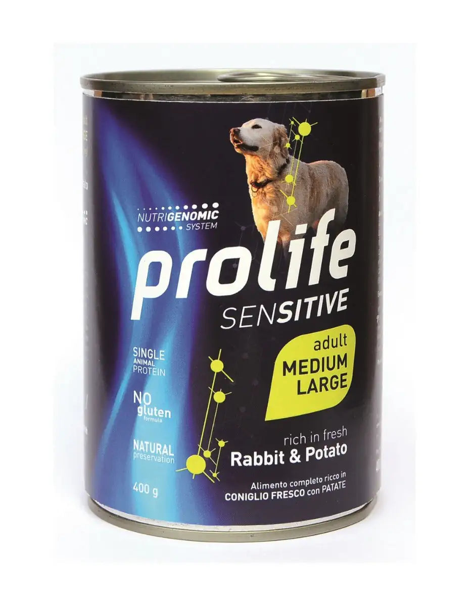 Prolife Sensitive Umido Cane Medium/Large 400 gr  Coniglio e patate M/L bauzaarit.myshopify.com