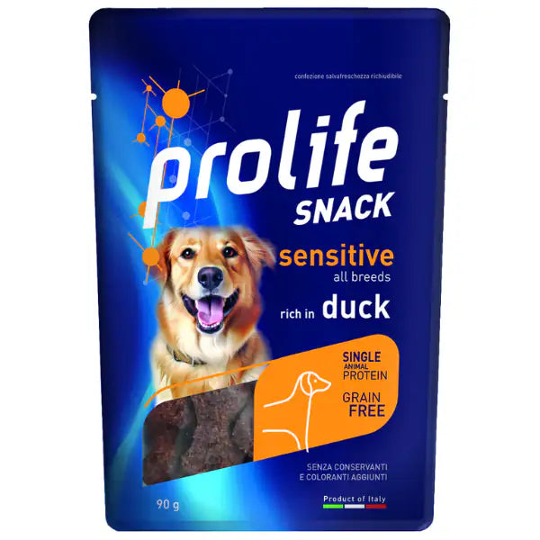 Prolife Snack Dog Adult Sensitive Grain Free 90 gr  Anatra bauzaarit.myshopify.com