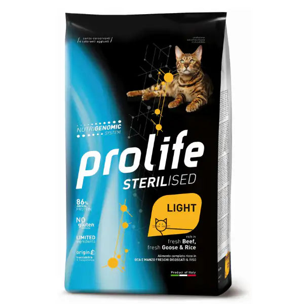 Prolife Sterilised Gatto Light Manzo Oca e Riso   Bauzaar.it