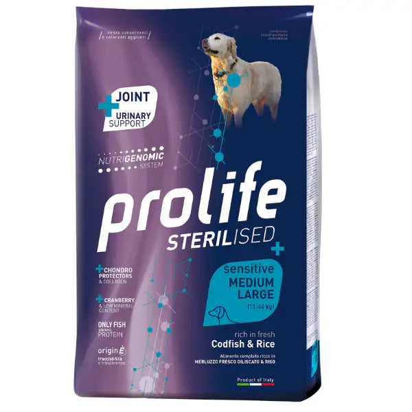Prolife Sterilised Sensitive Medium/Large Adult Merluzzo e Riso  2,5 kg bauzaarit.myshopify.com