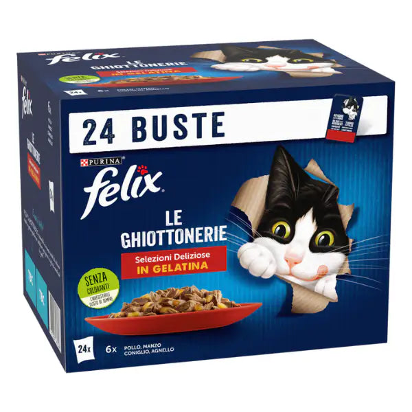 Purina Felix Le Ghiottonerie Selezioni Deliziose Multipack 24x85 gr  Multigusto bauzaarit.myshopify.com