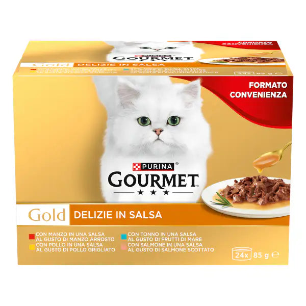 Purina Gourmet Gold Delizie in salsa Umido Gatto Multipack 24x85g   Bauzaar.it