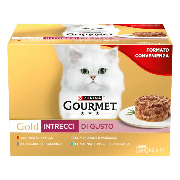 Purina Gourmet Gold Intrecci di Gusto Umido Gatto Multipack 24x85g   Bauzaar.it