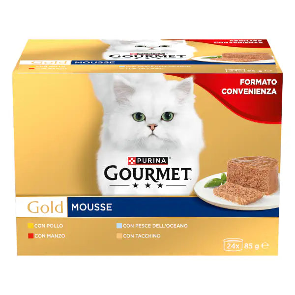 Purina Gourmet Gold Mousse Umido Gatto Multipack 24x85g   Bauzaar.it