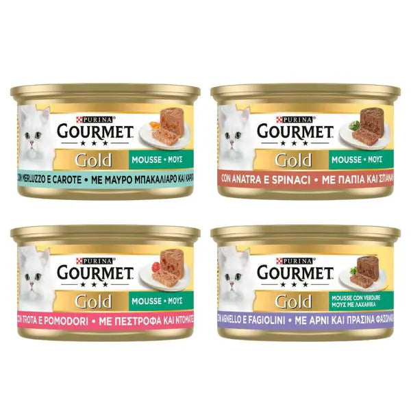 Purina Gourmet Gold Mousse Umido Gatto con Verdure 85 gr   bauzaarit.myshopify.com