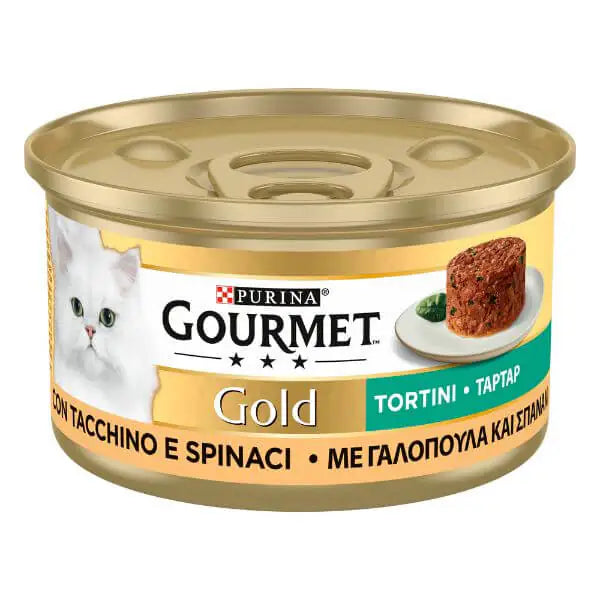 Purina Gourmet Gold Tortini Umido Gatto 85g  Tacchino e spinaci bauzaarit.myshopify.com
