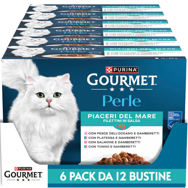 Purina Gourmet Perle selezionate Filettini in salsa multipack 12x85 gr  Piaceri del Mare Bauzaar.it