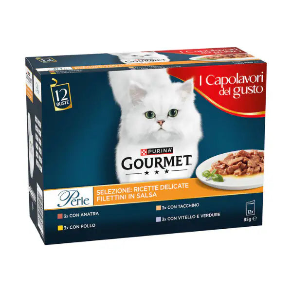 Purina Gourmet Perle selezionate Filettini in salsa multipack 12x85 gr  Ricette Delicate bauzaarit.myshopify.com