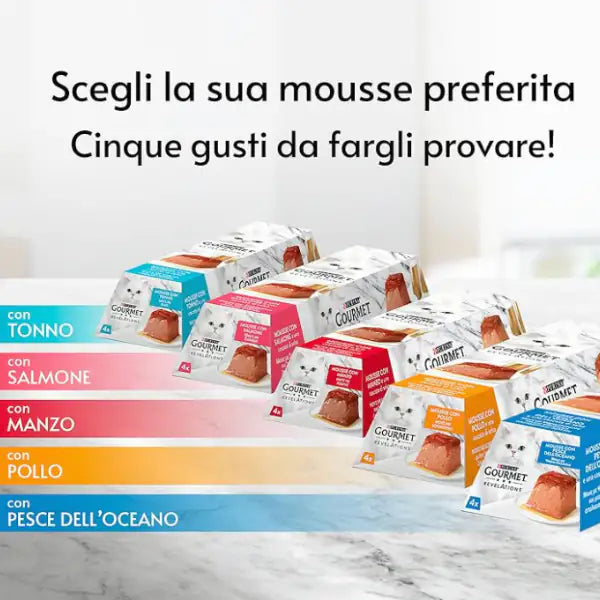 Purina Gourmet Revelations Mousse in salsa 4x57gr   bauzaarit.myshopify.com
