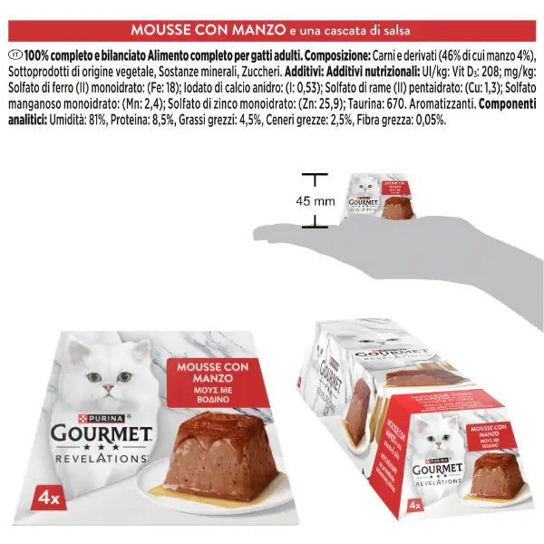 Purina Gourmet Revelations Mousse in salsa Multipack 4x57gr   Bauzaar.it