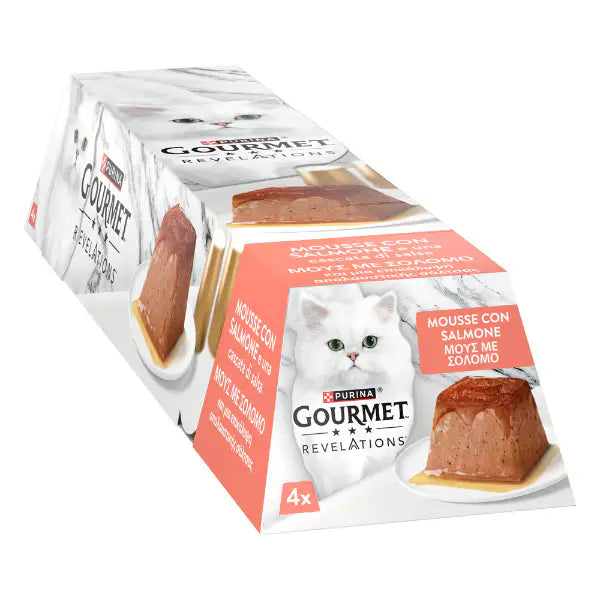Purina Gourmet Revelations Mousse in salsa Multipack 4x57gr  Salmone Bauzaar.it