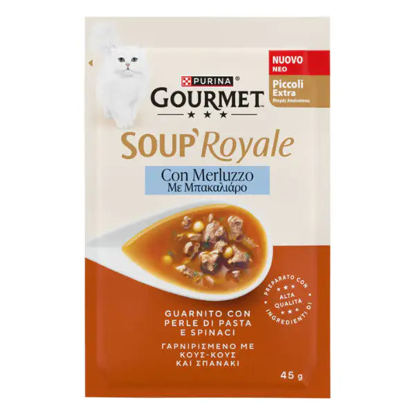 Purina Gourmet Soup Royale Filetti in brodo di cottura 45 gr  Merluzzo Bauzaar.it