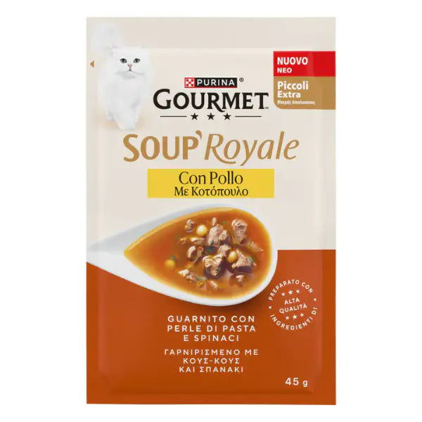 Purina Gourmet Soup Royale Filetti in brodo di cottura 45 gr  Pollo Bauzaar.it