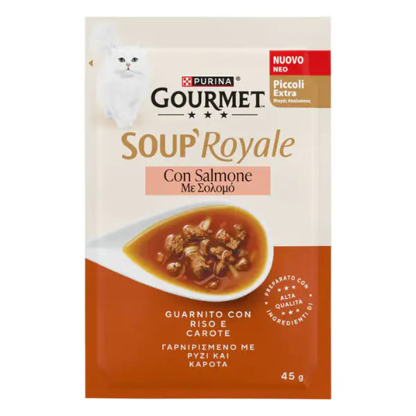 Purina Gourmet Soup Royale Filetti in brodo di cottura 45 gr  Salmone Bauzaar.it