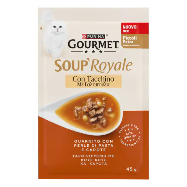 Purina Gourmet Soup Royale Filetti in brodo di cottura 45 gr  Tacchino Bauzaar.it