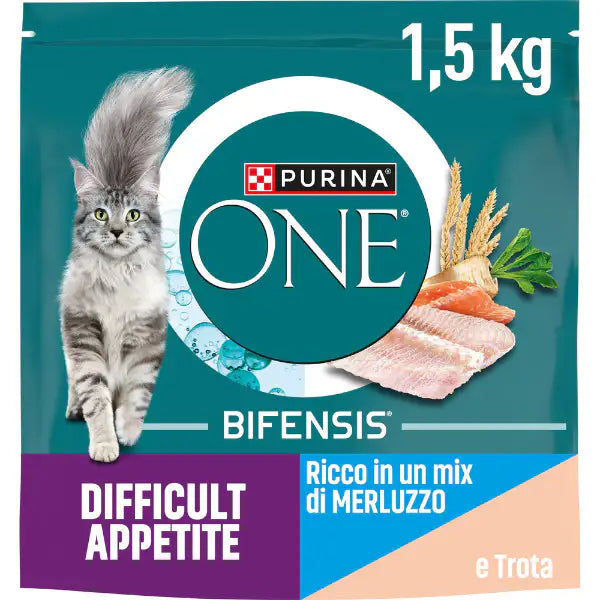 Purina One Cat Adult Appetito Difficile ricco di Merluzzo e Trota   Bauzaar.it