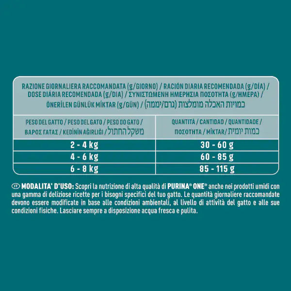 Purina One Cat Adult Bifensis ricco di Pollo e cereali   Bauzaar.it