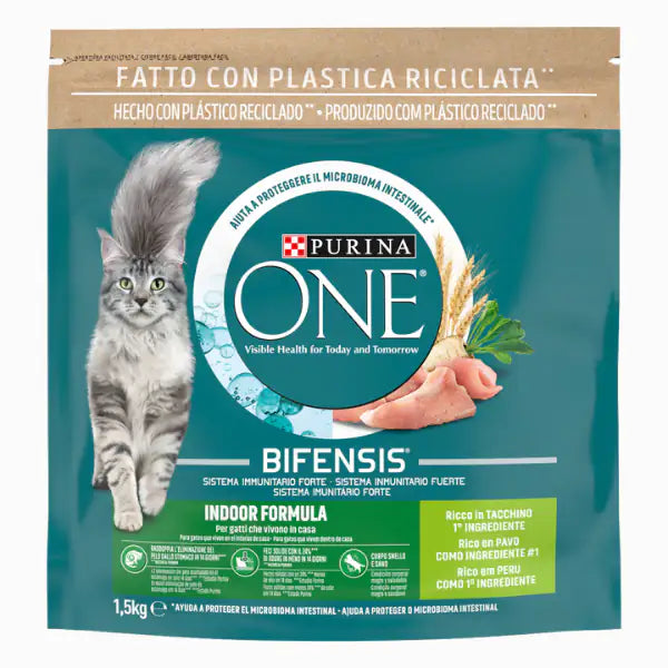 Purina One Cat Adult Indoor Formula Bifensis ricco di Tacchino   bauzaarit.myshopify.com