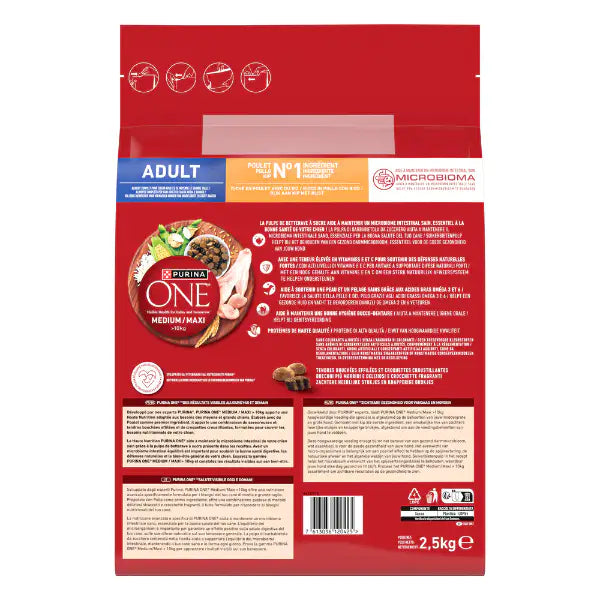 Purina One Dog Adult Medium/Maxi ricco di Pollo e riso   Bauzaar.it
