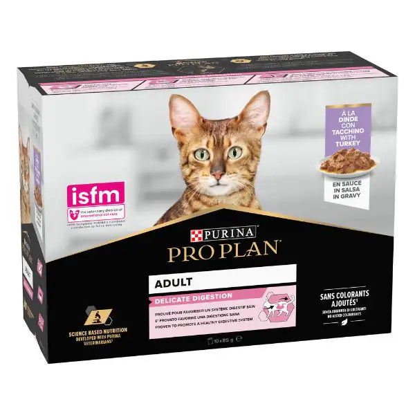Purina Pro Plan Cat Adult Delicate Digestion in salsa Multipack 10x85g  Tacchino bauzaarit.myshopify.com