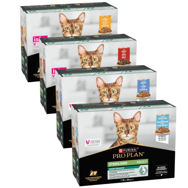 Purina Pro Plan Cat Adult Sterilised Maintenance Multipack in salsa 10x85g   Bauzaar.it
