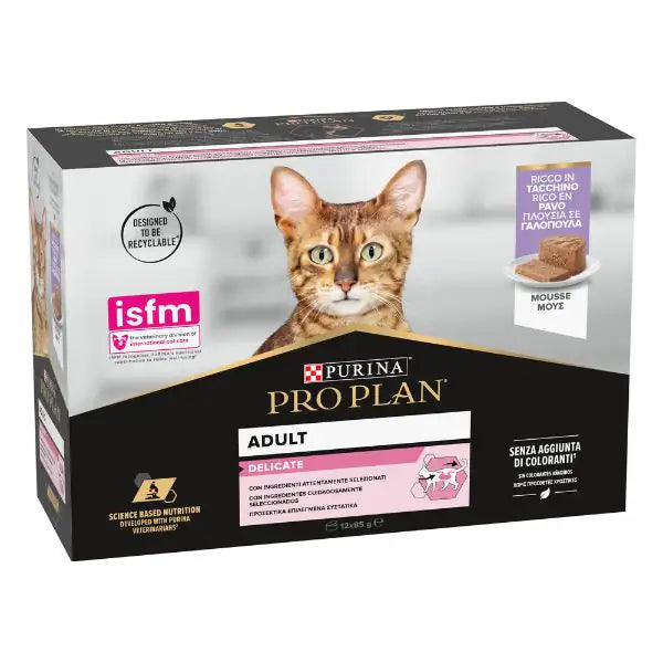 Purina Pro Plan Cat Adult delicate Mousse Multipack 12x85g   bauzaarit.myshopify.com
