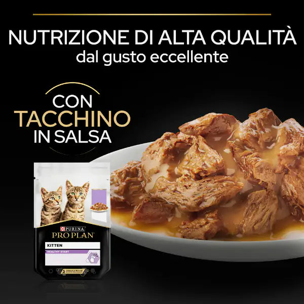 Purina Pro Plan Kitten Healthy Start Umido Gatti in Salsa Tacchino Multipack 10x85g   bauzaarit.myshopify.com