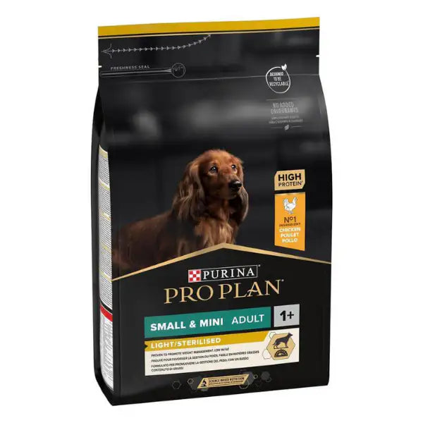 Purina Pro Plan Light/Sterilised Small e Mini Adult Crocchette Cane Pollo   bauzaarit.myshopify.com
