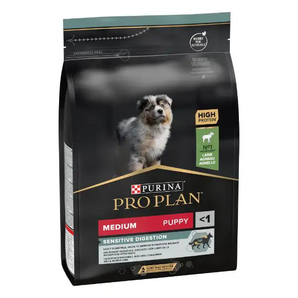 Purina Pro Plan Sensitive Digestion Medium Puppy Crocchette Cane Agnello   bauzaarit.myshopify.com