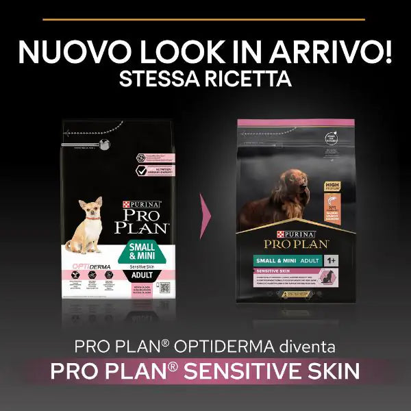 Purina Pro Plan Sensitive Skin Small & Mini Adult Crocchette Cane Salmone   bauzaarit.myshopify.com