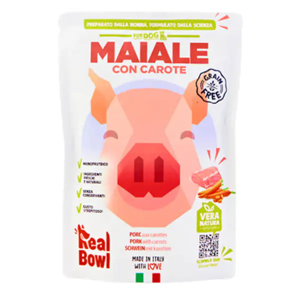 Real Bowl Dog All Breeds Grain Free 150 gr  Maiale Bauzaar.it
