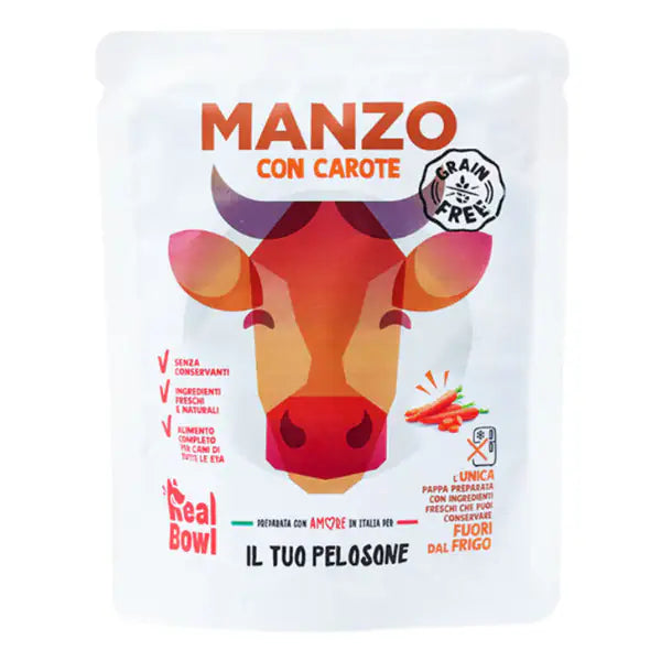 Real Bowl Dog All Breeds Grain Free 150 gr  Manzo Bauzaar.it