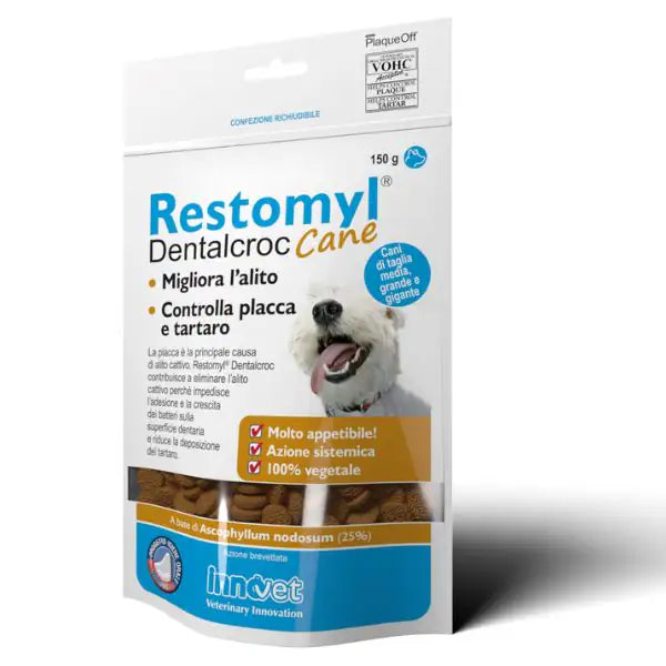 Restomyl Dentalcroc Snack per l'alitosi Innovet  Cane - 150 gr bauzaarit.myshopify.com