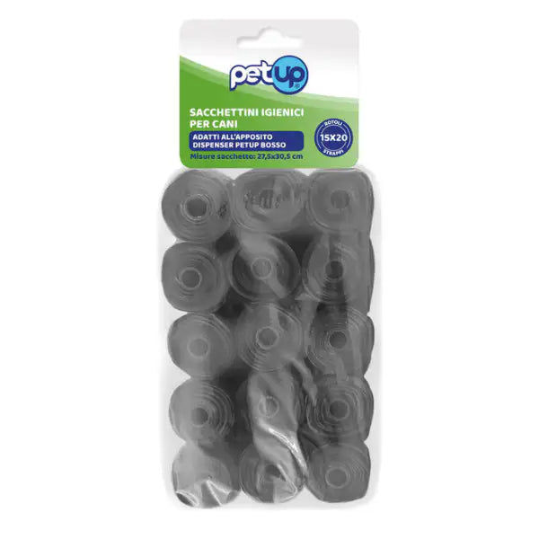 Sacchetti igienici per cani Bustine resistenti per deiezioni canine PetUp  15 rotoli da 20 bustine Bauzaar.it